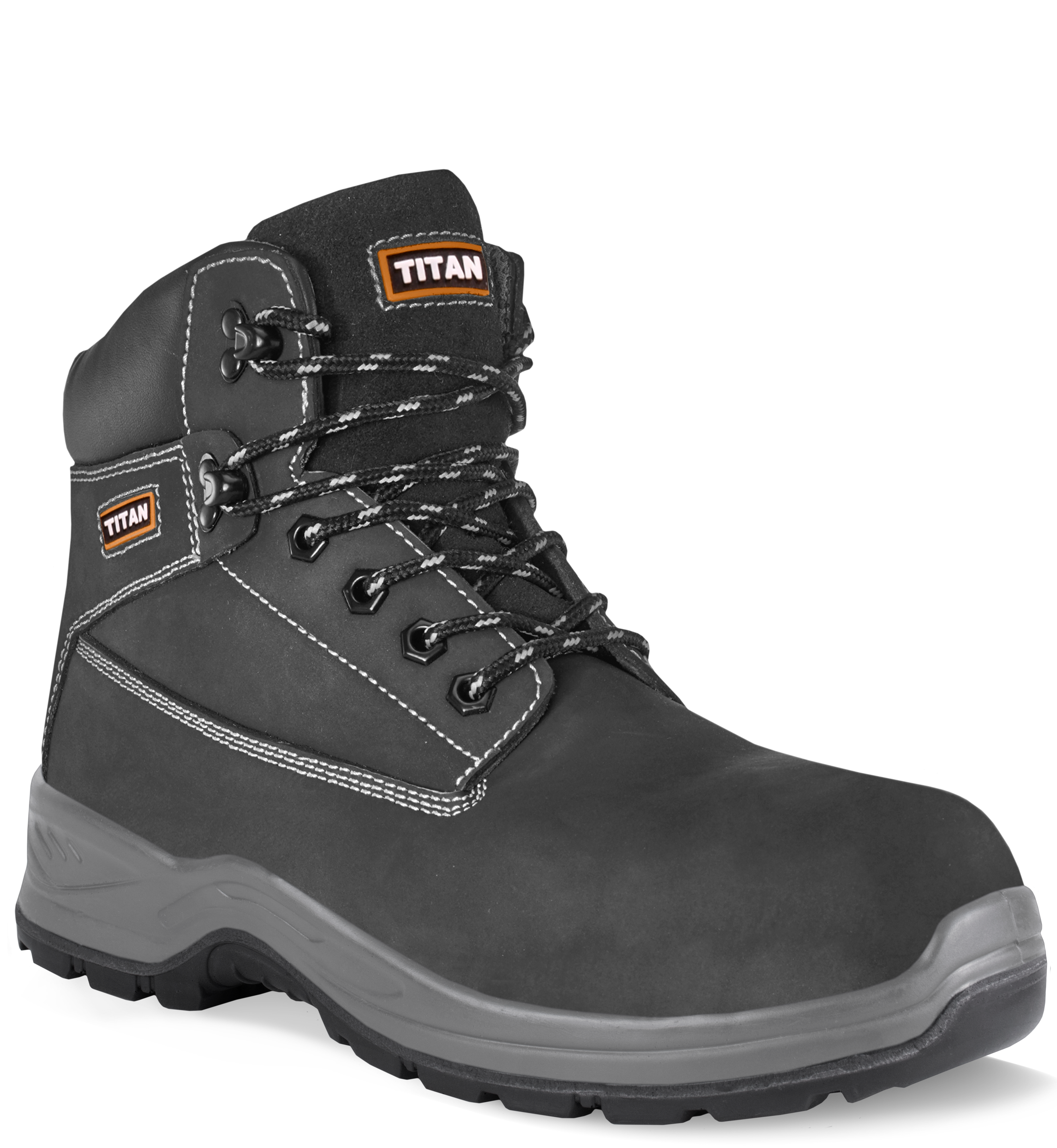 Titan Holton Safety Boots Steel Toe Caps Black Nubuck