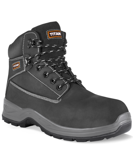Titan Holton Safety Boots Steel Toe Caps Black Nubuck