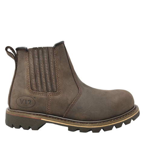 V12 V1231 Rawhide Dealer Safety Boots Steel Toe Caps Pull On