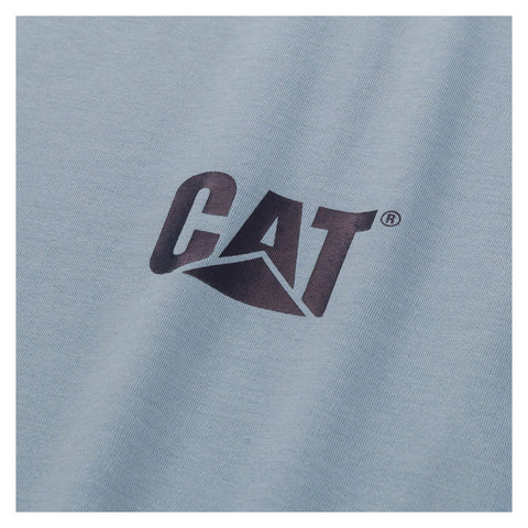 CAT W05324 Trademark Logo Blue Fog Heather T-Shirt