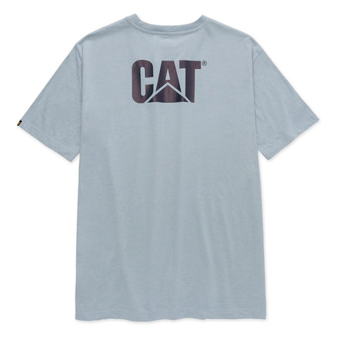 CAT W05324 Trademark Logo Blue Fog Heather T-Shirt