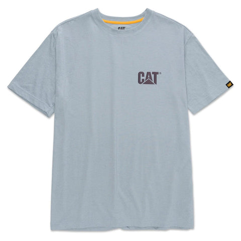 CAT W05324 Trademark Logo Blue Fog Heather T-Shirt