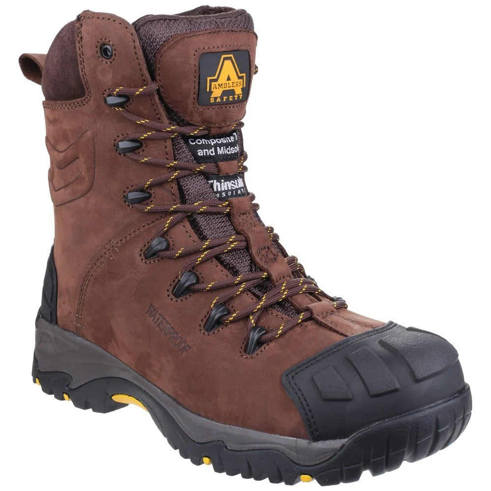 Amblers AS995 Waterproof Safety Boots Hi Leg Metal Free Side Zip