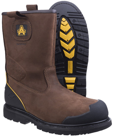 Amblers FS223C Brown Safety Rigger Boots Waterproof