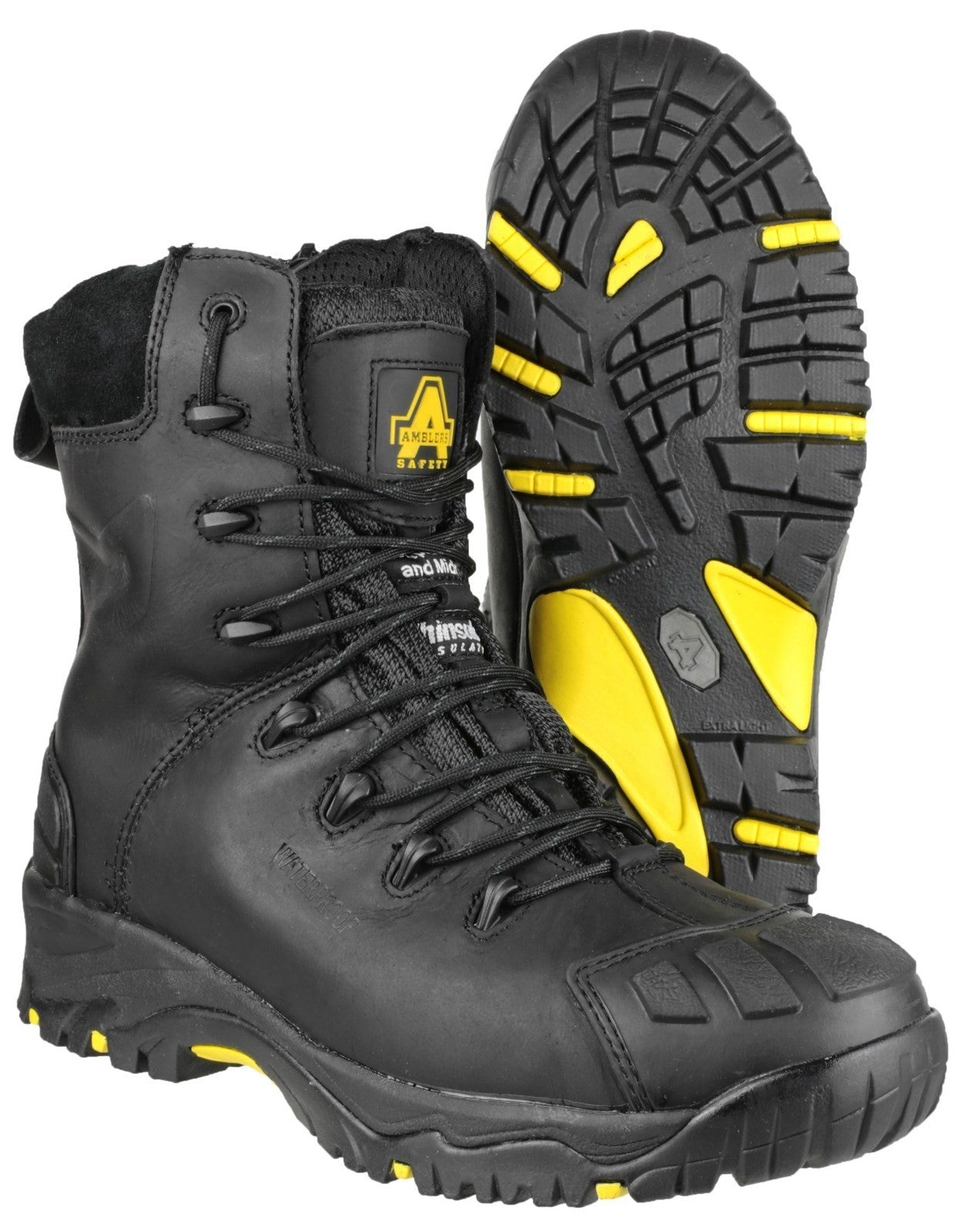 Amblers FS999 Waterproof Safety Boots Hi Leg Metal Free Side Zip