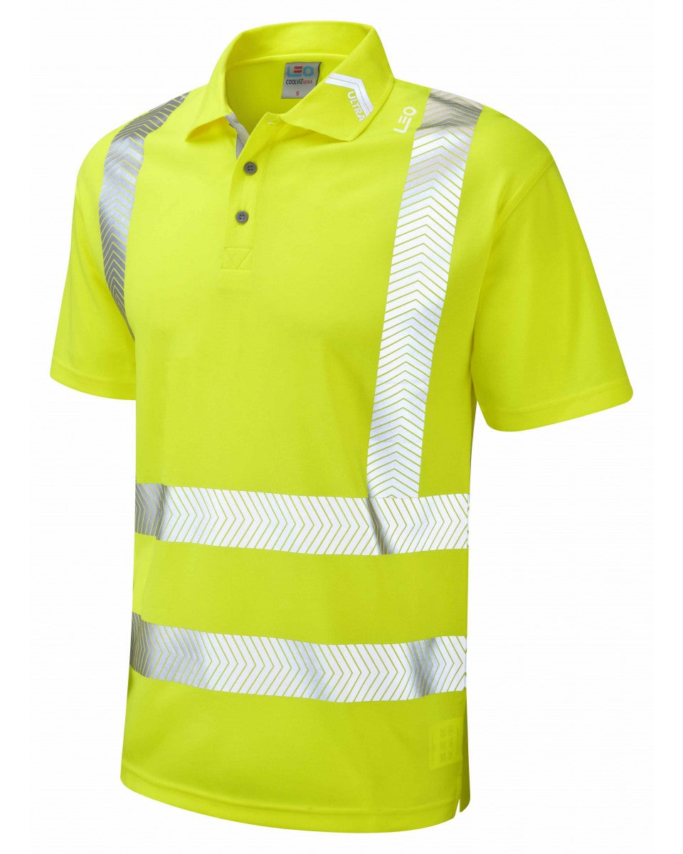 Leo Workwear Hi-Vis Yellow Polo Shirt