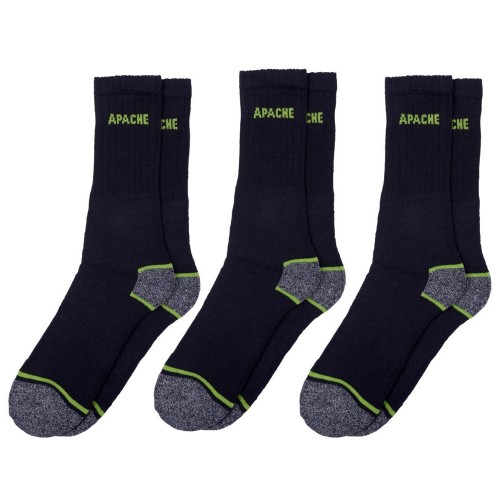 Apache Burlington Black Cotton Work Socks 3 Pack Apache Burlington Black Cotton Work Socks 3 Pack