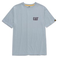 CAT W05324 Trademark Logo Blue Fog Heather T-Shirt