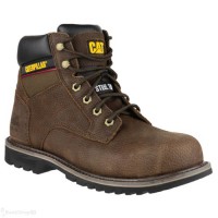 CAT Electric Brown Safety Boots with Steel Toe Cap