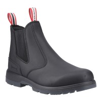 Hunters Drift Black Leather Occupational Non Safety Dealer Boots Slip On 