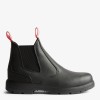 Hunters Drift Black Leather Occupational Non Safety Dealer Boots Slip On 