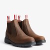 Hunters Drift Brown Leather Occupational Non Safety Dealer Boots Slip On 