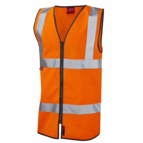 Leo Workwear Huntshaw Class 2 Orange LFS Hi Vis Waistcoat