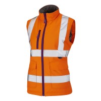 Leo Workwear Sandymere Orange Hi-Vis Body Warmer Class 1