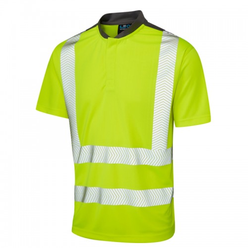 Leo Workwear Putsborough Hi-Vis Performance T-Shirt Yellow