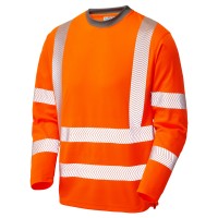 Leo Workwear Capstone Hi-Vis Sleeved T-Shirt Orange