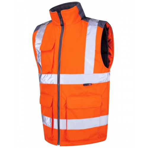 Leo Workwear Torrington Class 2 GO/RT Orange Hi Vis Body Warmer