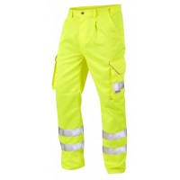Leo Workwear Bideford Class 1 Yellow Hi Vis Work Trousers