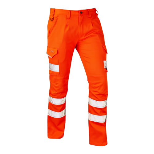 Leo Kingford Orange Hi-Vis Stretch Cargo Trousers