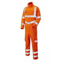 Leo Workwear Molland Class 3 GO/RT Orange Poly/Cotton Coverall