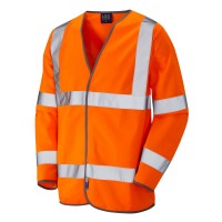 Leo Workwear Shirwell Class 3 Orange Hi Vis Sleeved Waistcoat