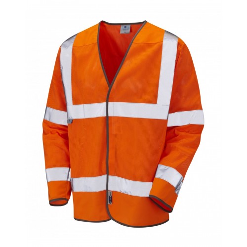 Leo Workwear Fremington Class 3 Orange CoolViz Sleeved Waistcoat