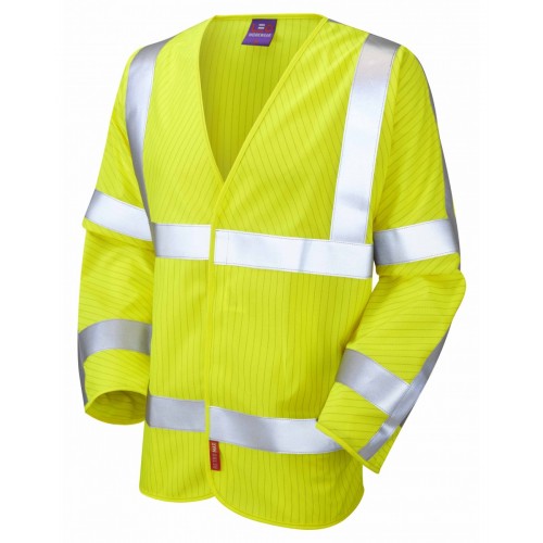 Leo Workwear Meshaw Class 3 LFS Anti Static Yellow Hi Vis Waistcoat
