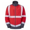 Leo Bowden Class 2 Softshell Jacket Red Grey