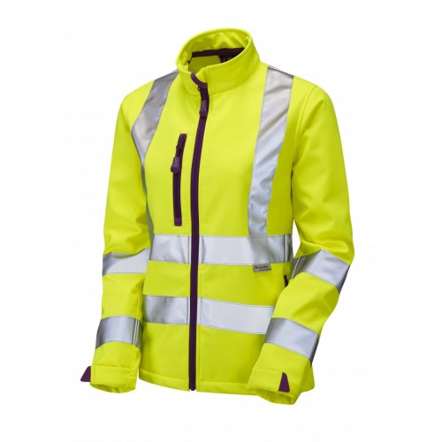 Leo Workwear Honeywell Class 2 Yellow Ladies Softshell Jacket