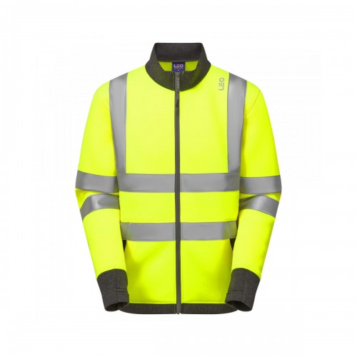 Leo Workwear Arganite EcoViz Air Layer Full Zip Sweatshirt Yellow