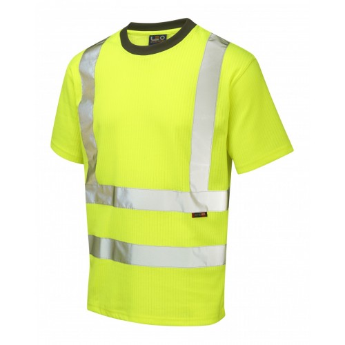 Leo Workwear Newport Class 2 Yellow Poly/Cotton T Shirt