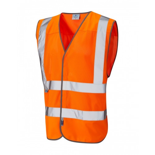 Leo Workwear Arlington Class 2 Orange Hi Vis CoolViz Waistcoat