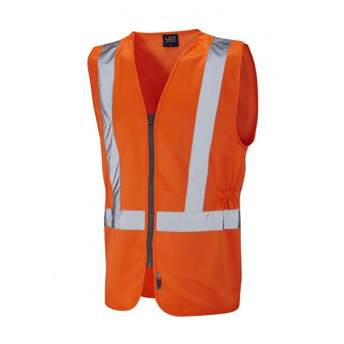 Leo Workwear Copplestone Class 2 GO/RT Orange Railway Waistcoat 