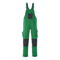 Mascot Safe Unique Leipzig Bib & Brace With Kneepad Pockets - Green/black