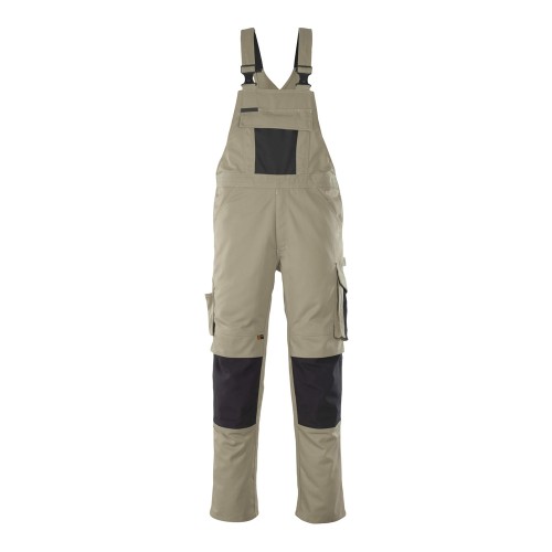 Mascot Safe Unique Leipzig Bib & Brace With Kneepad Pockets - Light Khaki/black Mascot Safe Unique Leipzig Bib & Brace With Kneepad Pockets - Light Khaki/black
