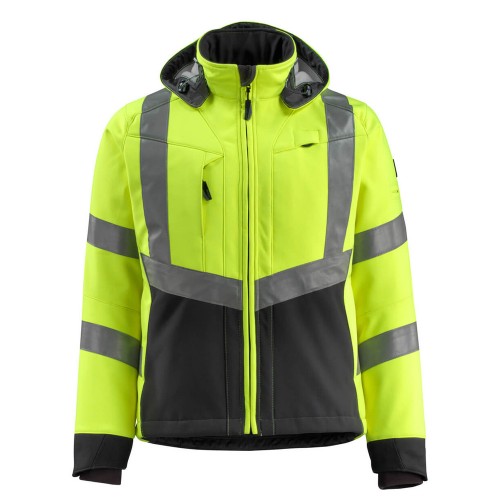 Mascot Blackpool Safe Supreme 15502 Softshell Jacket Water Repellent Yellow Black Class 3 Mascot Blackpool Safe Supreme 15502 Softshell Jacket Water Repellent Yellow Black Class 3