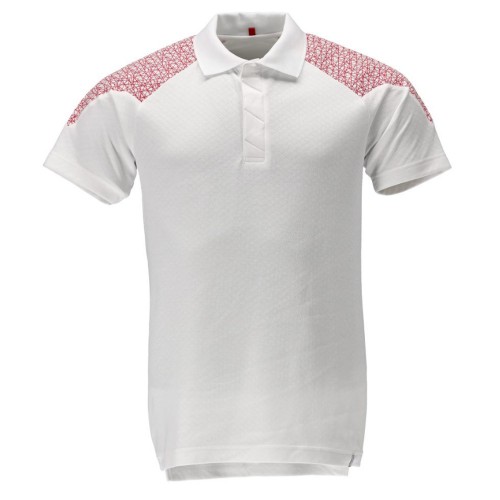 Mascot Food & Care 20083 Polo Shirt White Traffic Red Mascot Food & Care 20083 Polo Shirt White Traffic Red