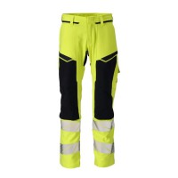 Mascot Accelerate 21079 Hi-Vis Yellow / Dark Navy Trousers with Kneepad Pockets