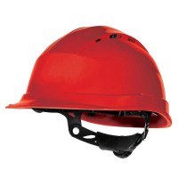 Safety Helmet Ventilated - Hard Hat Ratchet Adjustment Safety Helmet QUARTZ4 Red