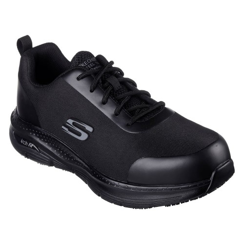 Skechers Arch Fit Ringstap Safety Trainers Black Skechers Arch Fit Ringstap Safety Trainers Black