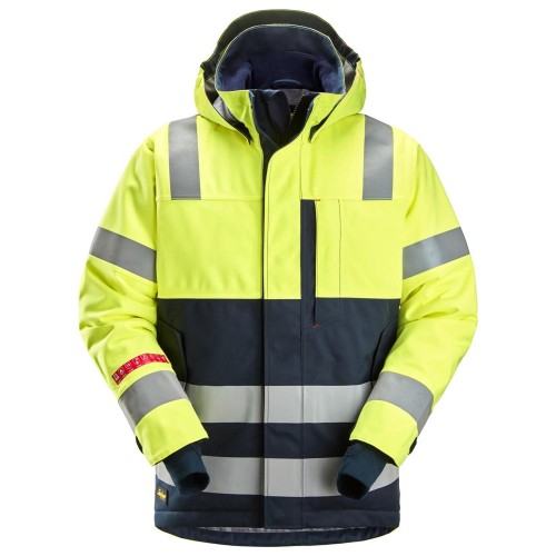 Snickers 1162 ProtecWork Class 3 Hi-Vis Yellow Waterproof Insulated Hooded Jacket Snickers 1162 ProtecWork Class 3 Hi-Vis Yellow Waterproof Insulated Hooded Jacket