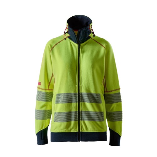 Snickers 2367 ProtecWork Class 3/2 Hi-Vis Yellow Women's Full Zip Sweater Jacket Snickers 2367 ProtecWork Class 3/2 Hi-Vis Yellow Women's Full Zip Sweater Jacket