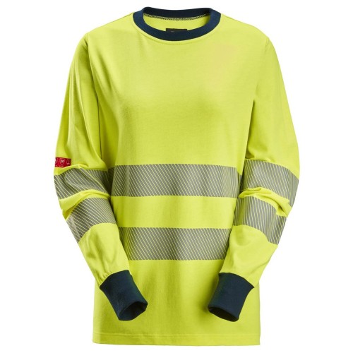 Snickers 2476 ProtecWork Class 3/2 Hi-Vis Yellow Women's Long Sleeved T-Shirt Snickers 2476 ProtecWork Class 3/2 Hi-Vis Yellow Women's Long Sleeved T-Shirt