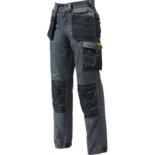 Apache APPRO Twill Cargo Workwear Cordura Trousers Kneepad Holster Pockets Grey -Black