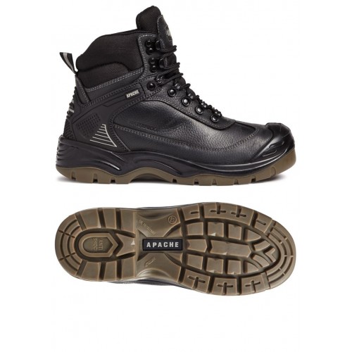 Apache Ranger Black Safety Boots Steel Toe Cap & Composite Midsole
