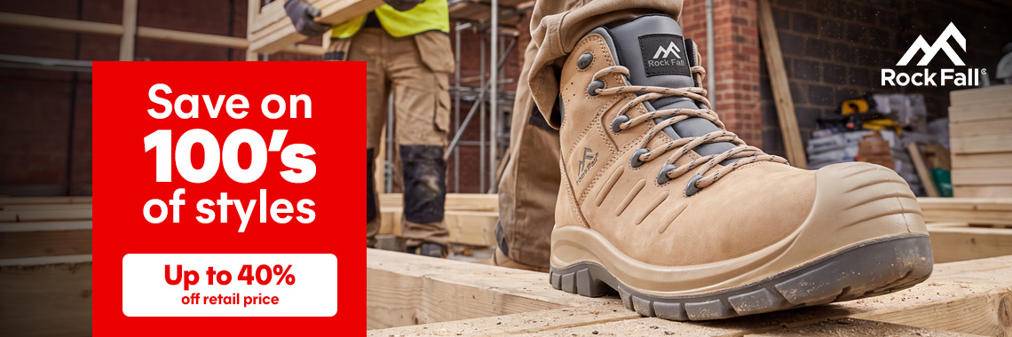 SAVE up to 40% off Rockfall Safety Footwear!