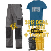 Snickers 3312 Work Trouser Deal 1B Inc T-Shirt