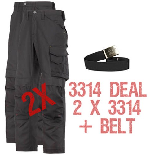 Snickers 3314 Deal 1 2 x 3314 Trousers Plus A Belt