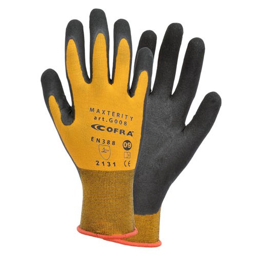Cofra Maxterity Orange/Black Nitrile Gloves 12 Pack